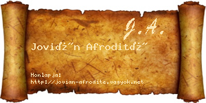 Jovián Afrodité névjegykártya